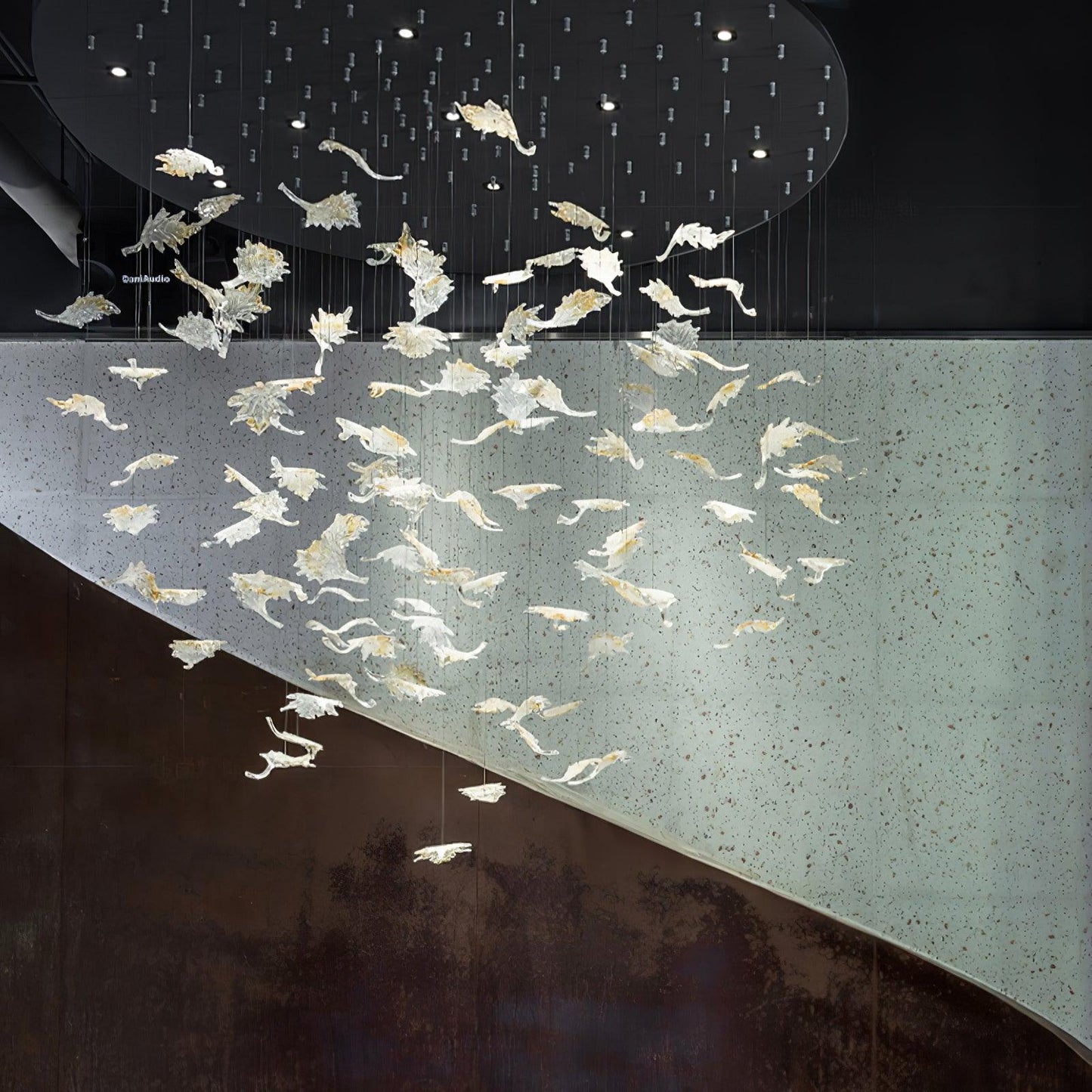 Maple-leaf Shaped Glass Leaf Chandelier - Loonglight