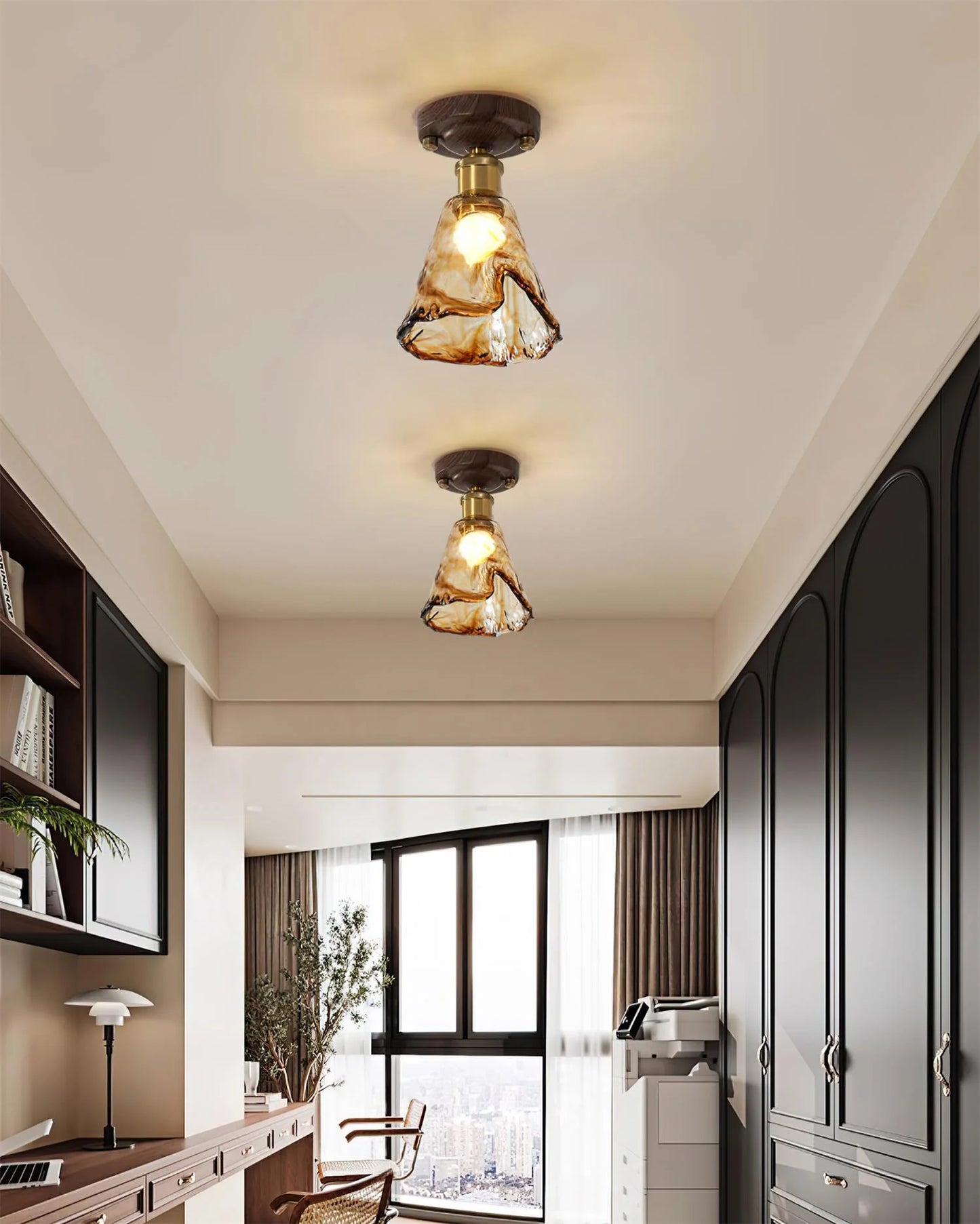 Nalia Amber Ceiling Light - Loonglight