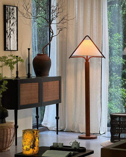 Nazia Triangle Wood Floor Lamp - Loonglight