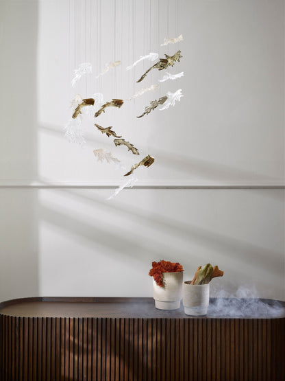 Nectar Glass Leaf Chandelier - Loonglight