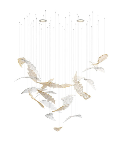 Nectar Glass Leaf Chandelier - Loonglight