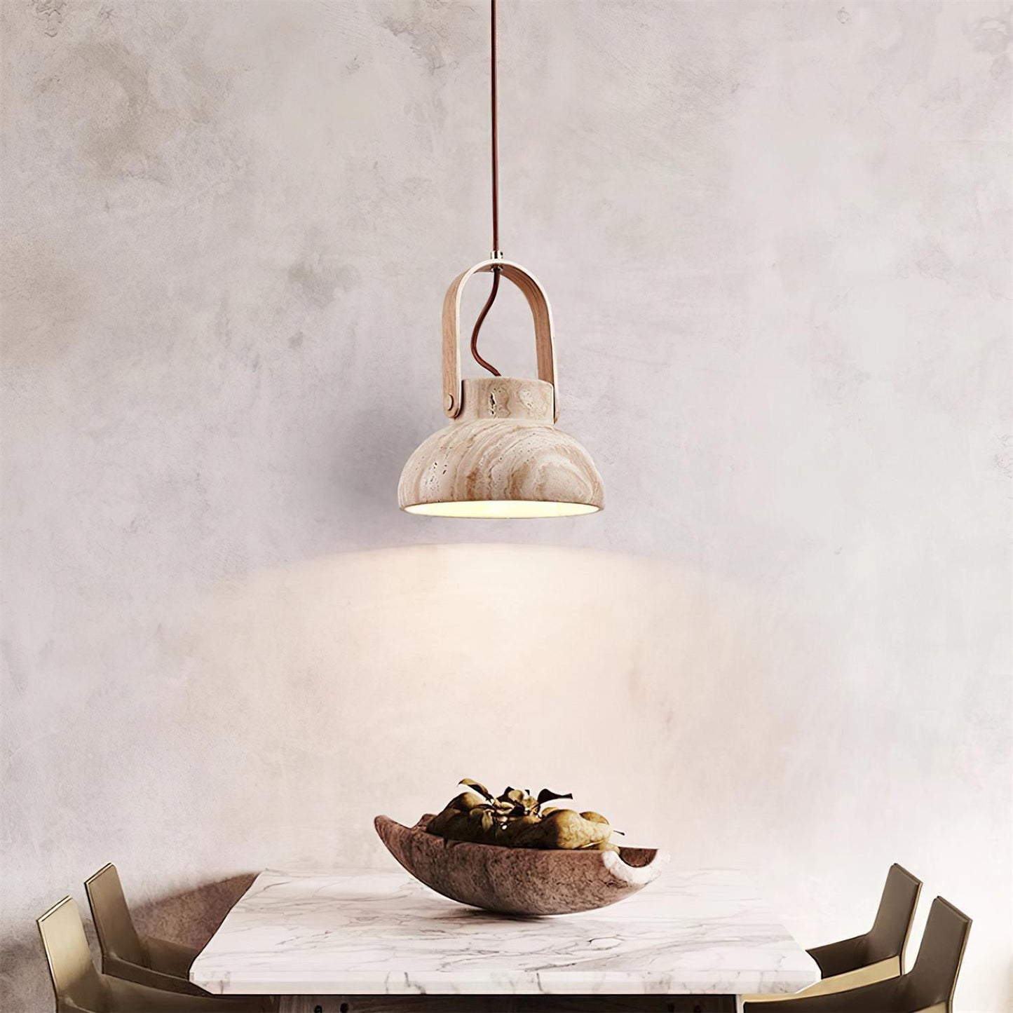 Nissa Travertine Pendant Light - Loonglight