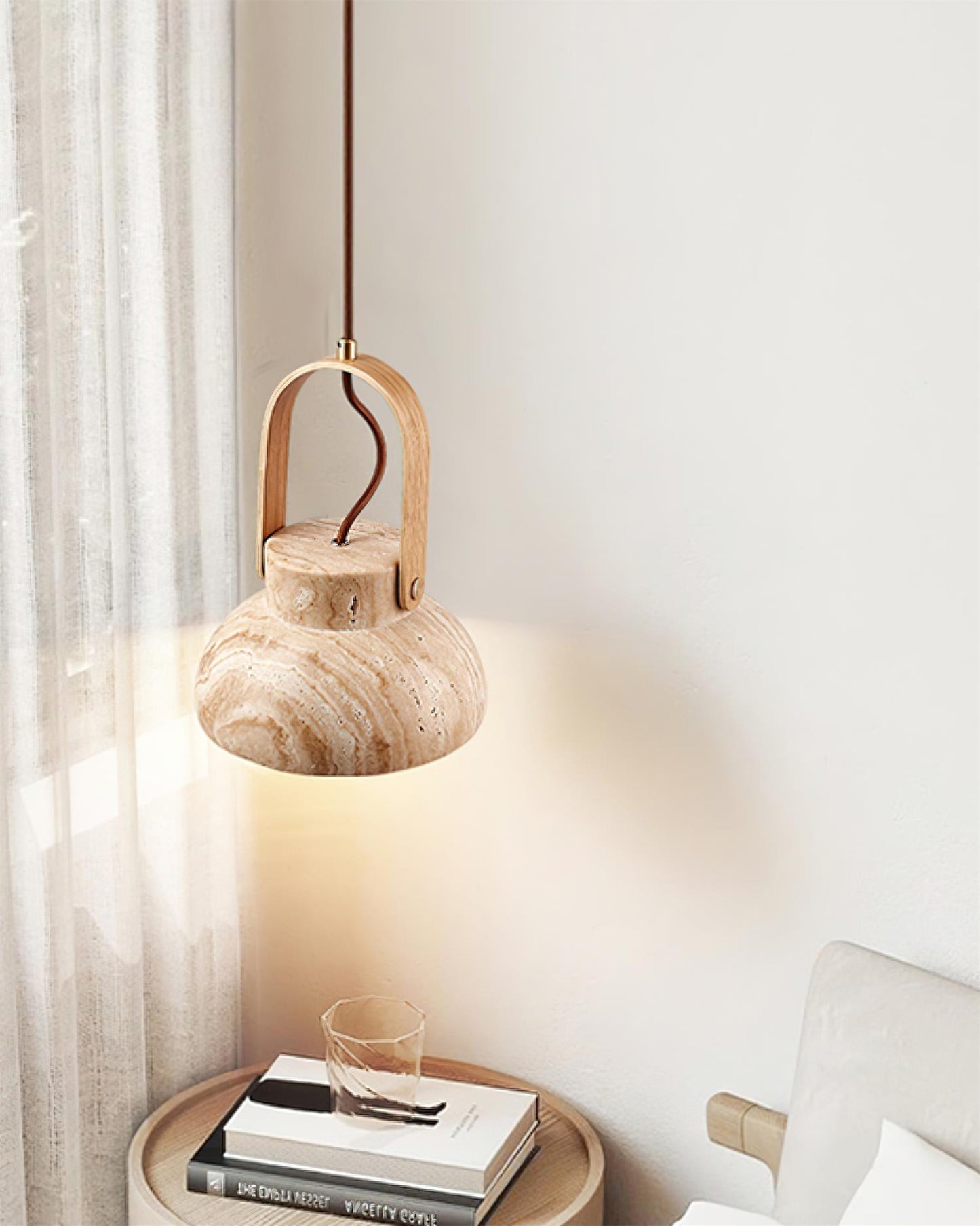 Nissa Travertine Pendant Light - Loonglight