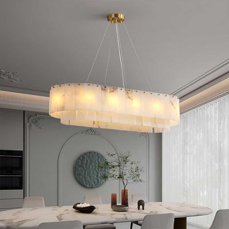 Nordic Long Alabaster Chandelier - Loonglight