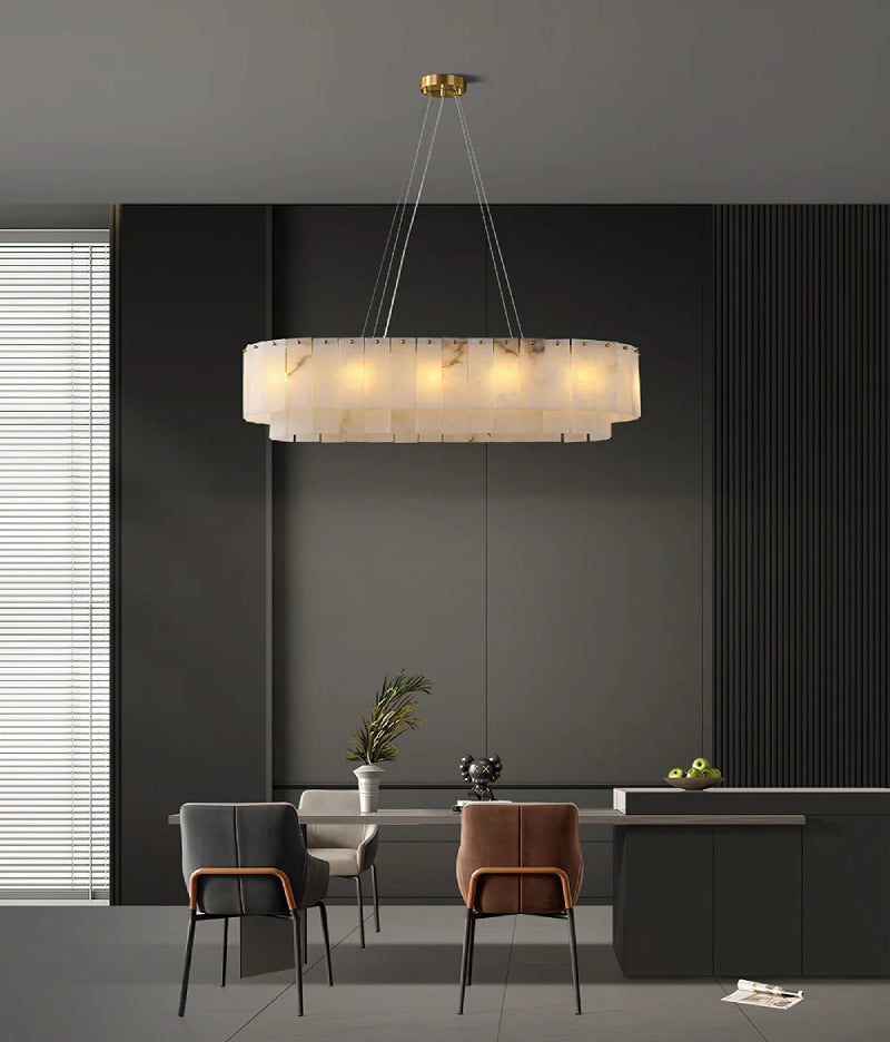 Nordic Long Alabaster Chandelier - Loonglight