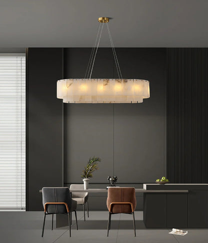Nordic Long Alabaster Chandelier - Loonglight