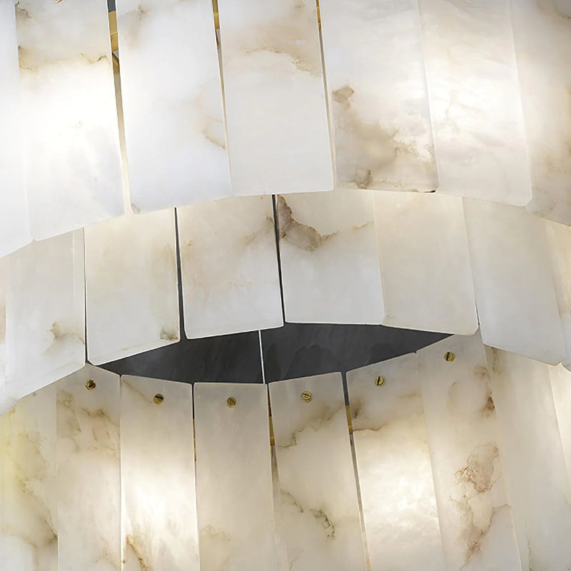Nordic Double Layer Alabaster Chandelier - Loonglight