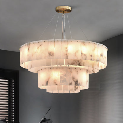 Nordic Double Layer Alabaster Chandelier - Loonglight