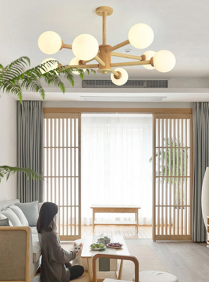 Scandi Natural Globe Chandelier - Loonglight