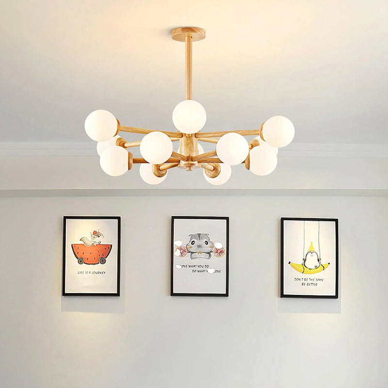 Scandi Natural Globe Chandelier - Loonglight