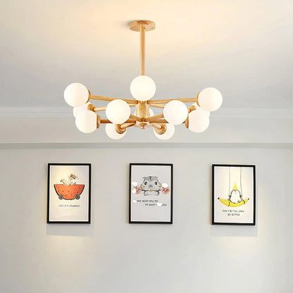 Scandi Natural Globe Chandelier - Loonglight