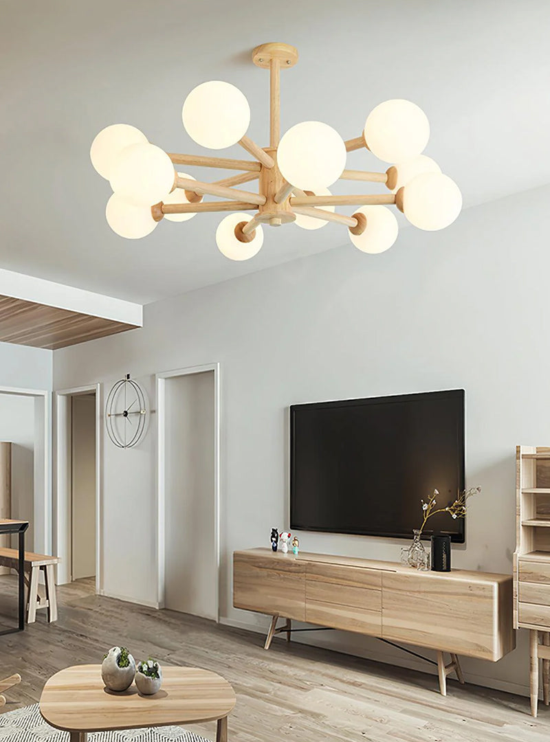 Scandi Natural Globe Chandelier - Loonglight