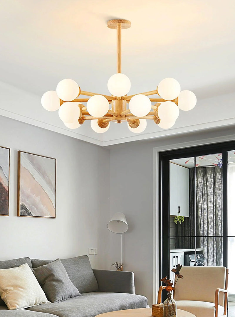 Scandi Natural Globe Chandelier - Loonglight