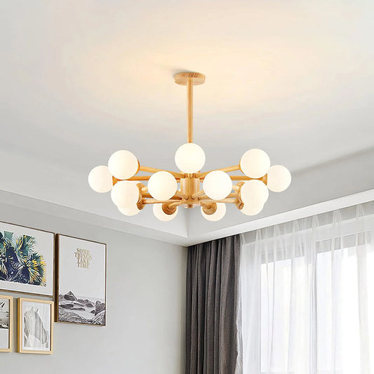 Scandi Natural Globe Chandelier - Loonglight