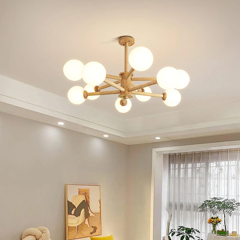 Scandi Natural Globe Chandelier - Loonglight