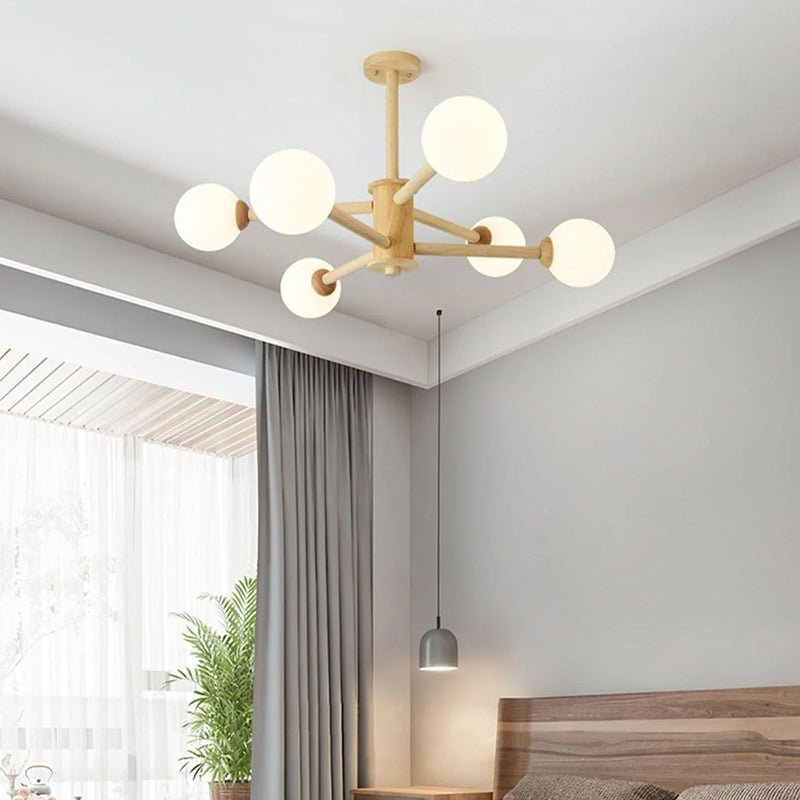 Scandi Natural Globe Chandelier - Loonglight