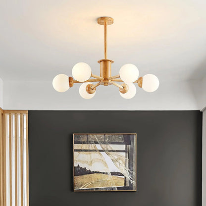 Scandi Natural Globe Chandelier - Loonglight