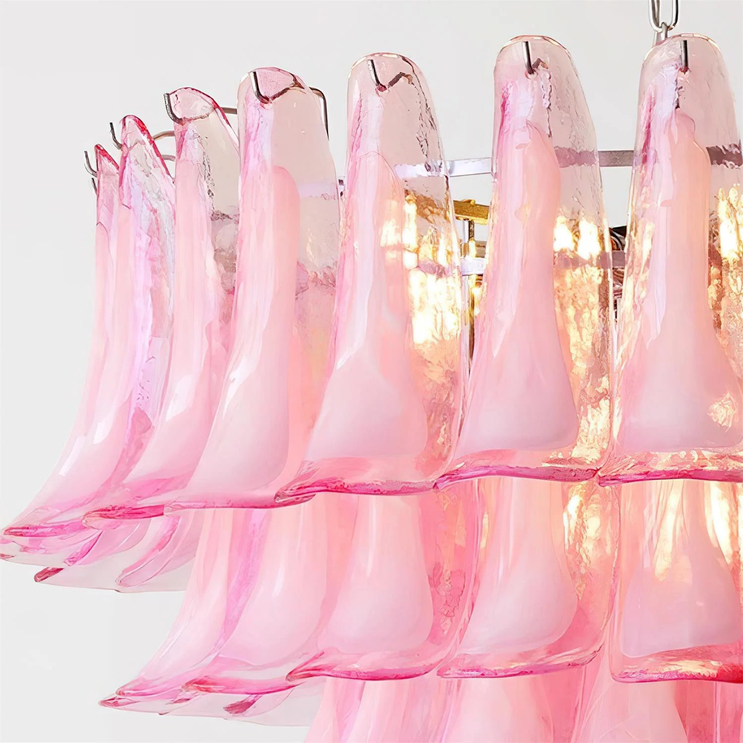 Pink Feather Murano Glass Chandelier - Loonglight