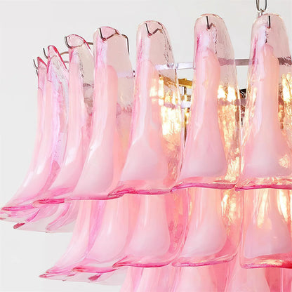 Pink Feather Murano Glass Chandelier - Loonglight