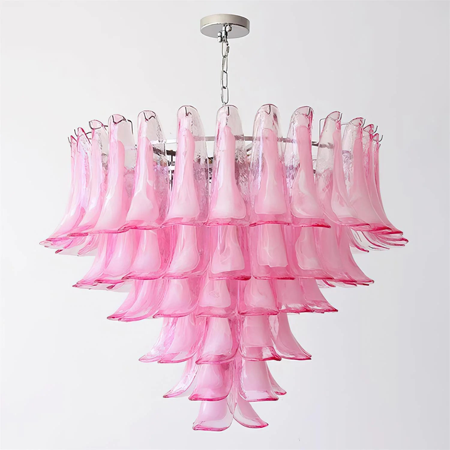 Pink Feather Murano Glass Chandelier - Loonglight