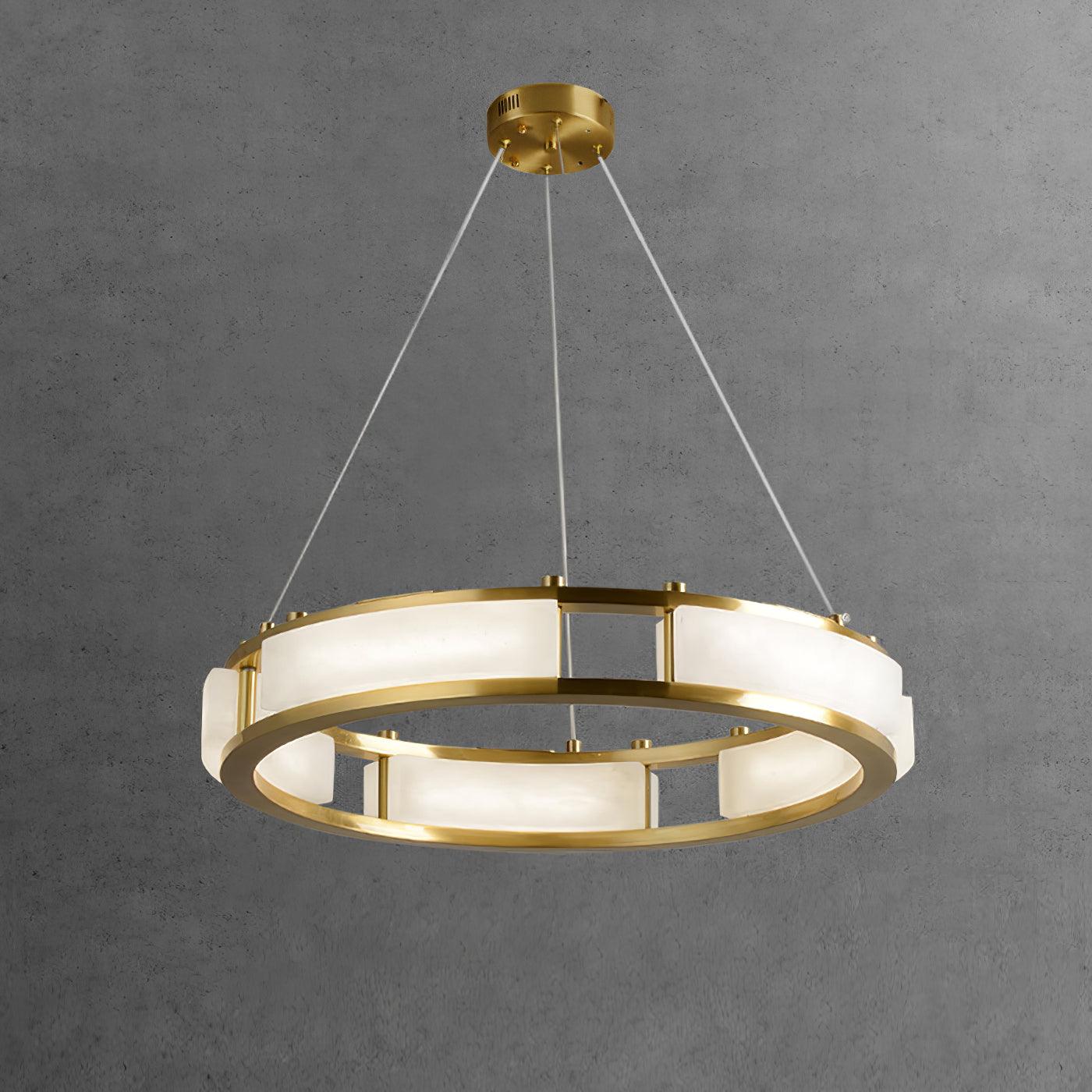 Alabaster Ring Art Chandelier - Loonglight