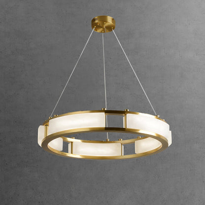 Alabaster Ring Art Chandelier - Loonglight