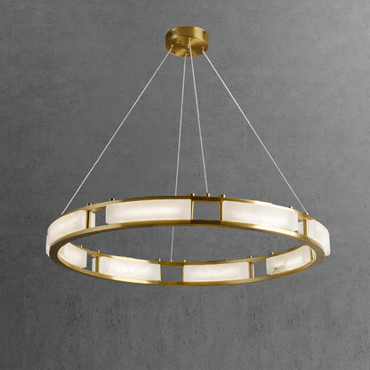 Alabaster Ring Art Chandelier - Loonglight