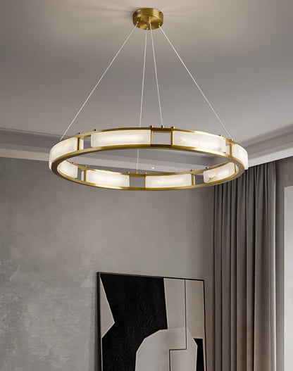 Alabaster Ring Art Chandelier - Loonglight