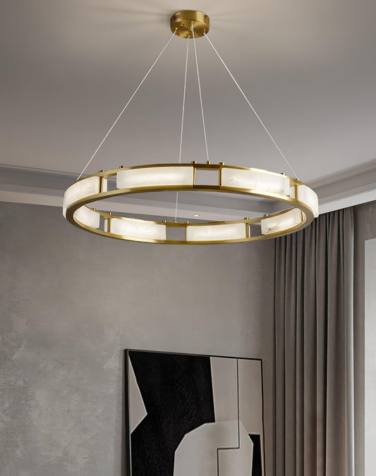 Alabaster Ring Art Chandelier - Loonglight