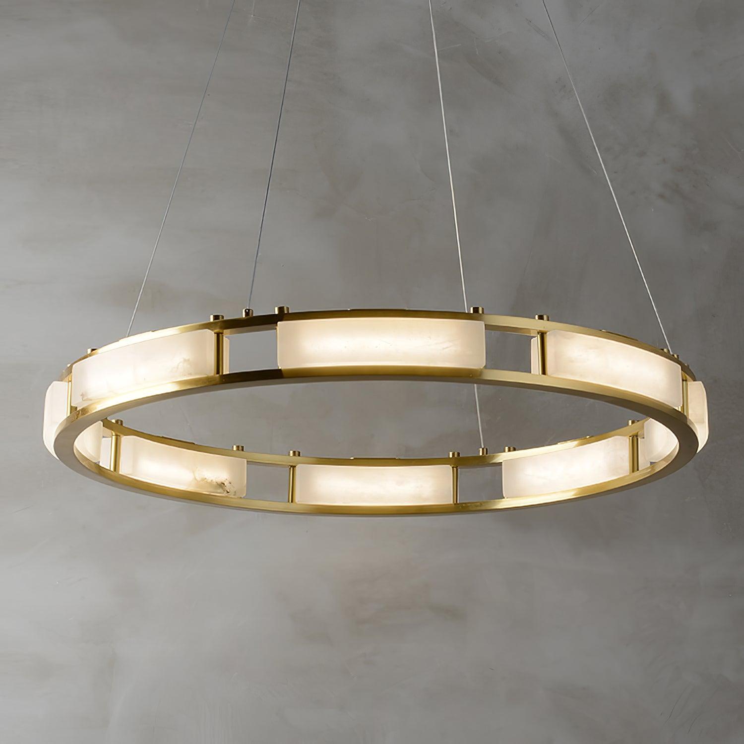 Alabaster Ring Art Chandelier - Loonglight