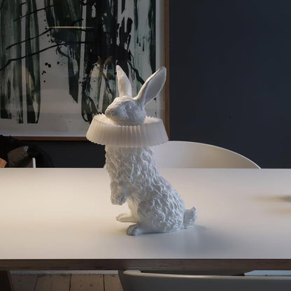 Rabbit White Resin Table Lamp - Loonglight