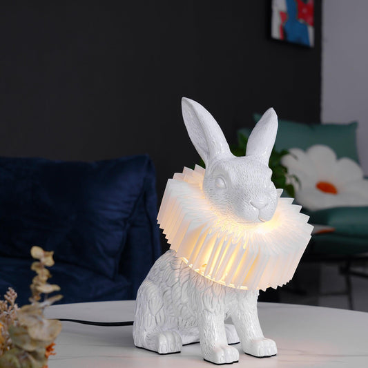 Rabbit White Resin Table Lamp - Loonglight
