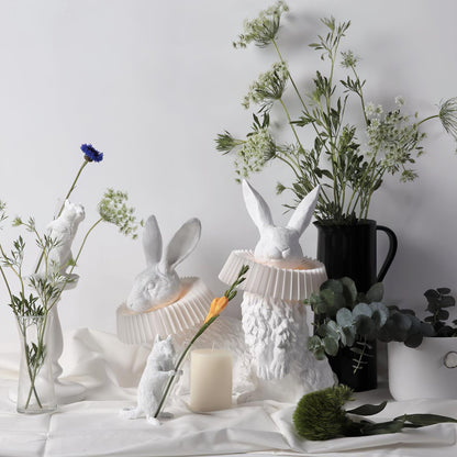 Rabbit White Resin Table Lamp - Loonglight