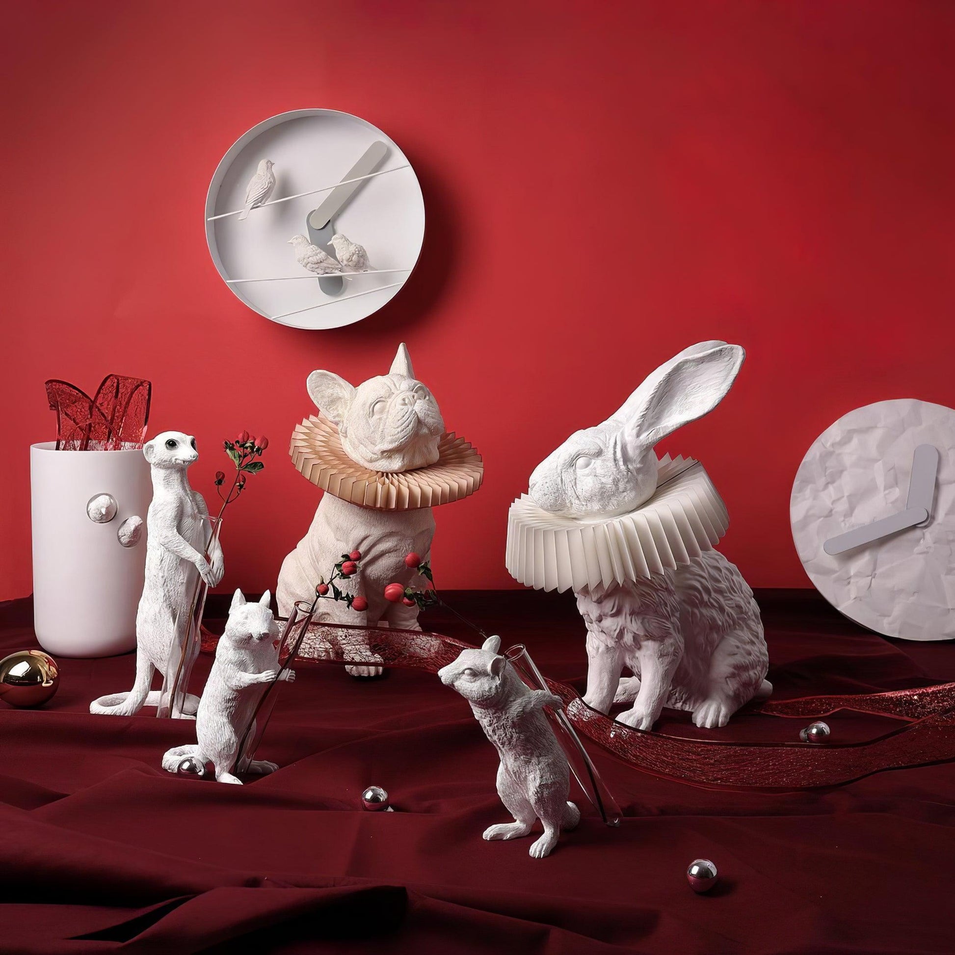 Rabbit White Resin Table Lamp - Loonglight