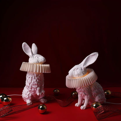 Rabbit White Resin Table Lamp - Loonglight