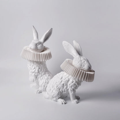 Rabbit White Resin Table Lamp