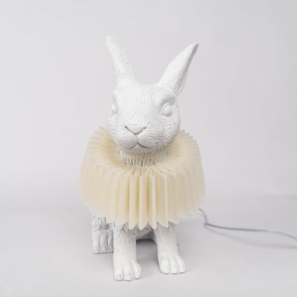 Rabbit White Resin Table Lamp