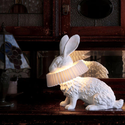 Rabbit White Resin Table Lamp - Loonglight