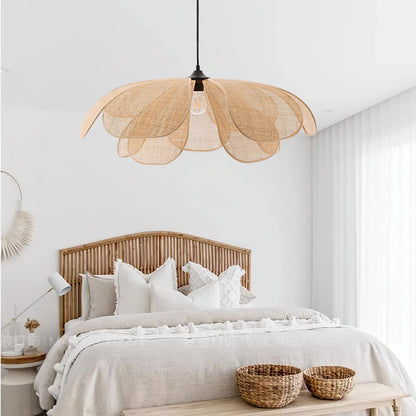 Rattan Petal Pendant Light