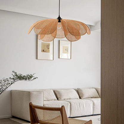 Rattan Petal Pendant Light