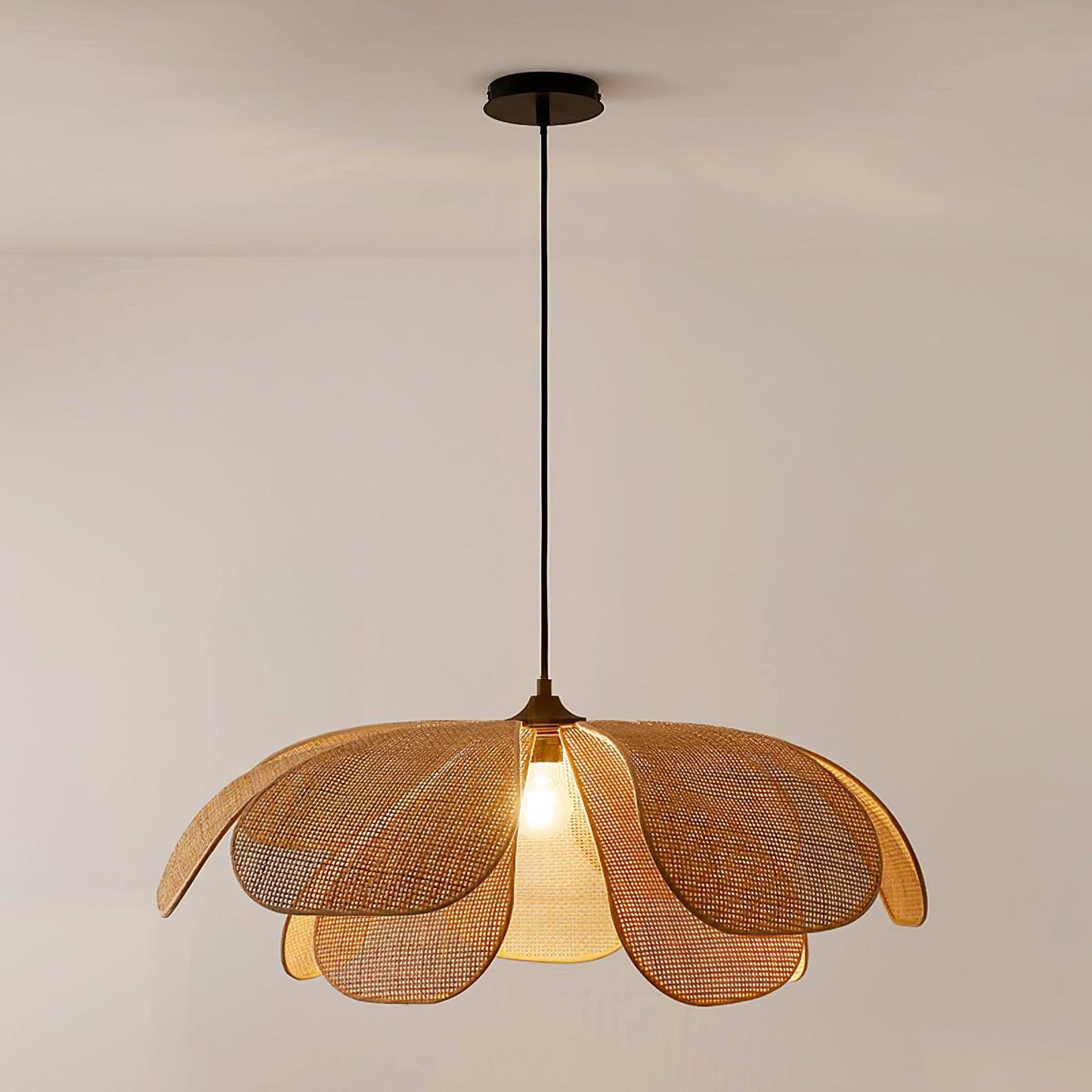 Rattan Petal Pendant Light