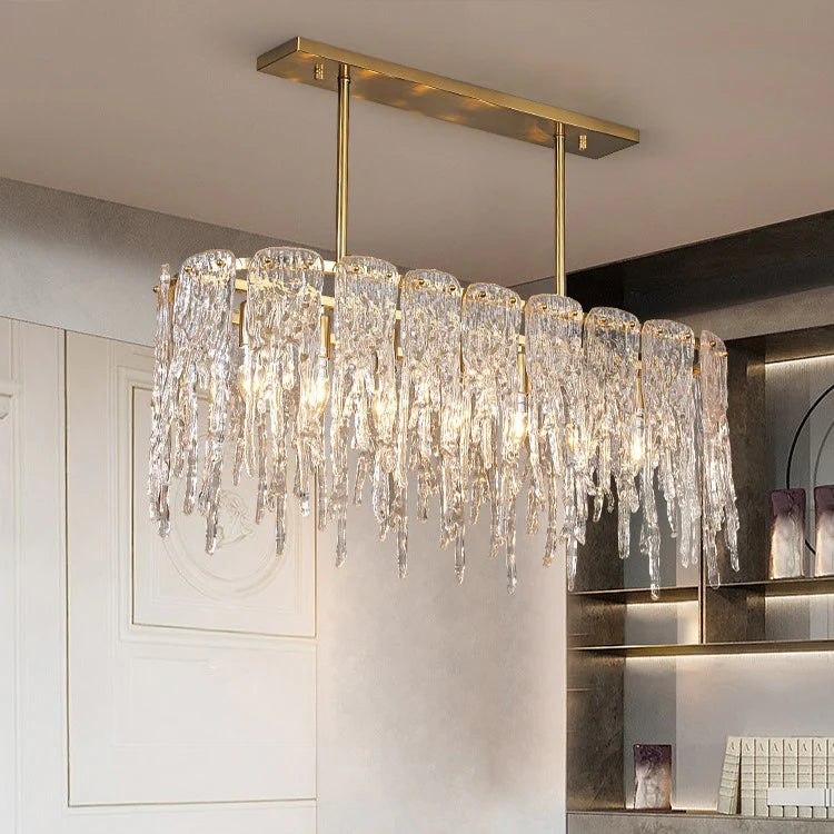 Rectangular Icicle Glass Chandelier