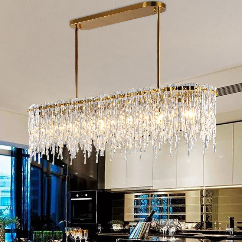 Rectangular Icicle Glass Chandelier