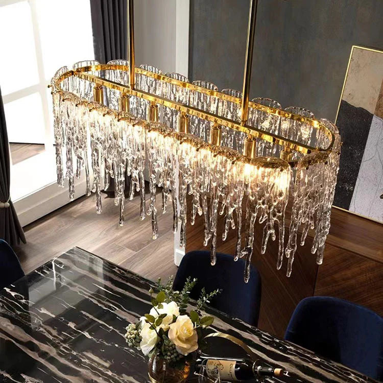 Rectangular Icicle Glass Chandelier