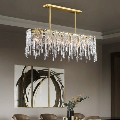 Rectangular Icicle Glass Chandelier