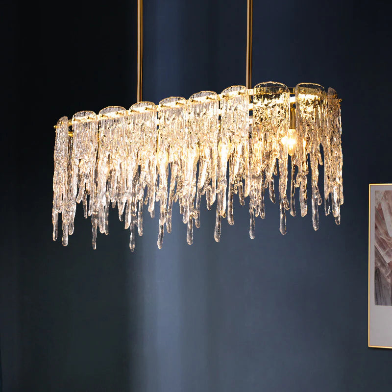 Rectangular Icicle Glass Chandelier