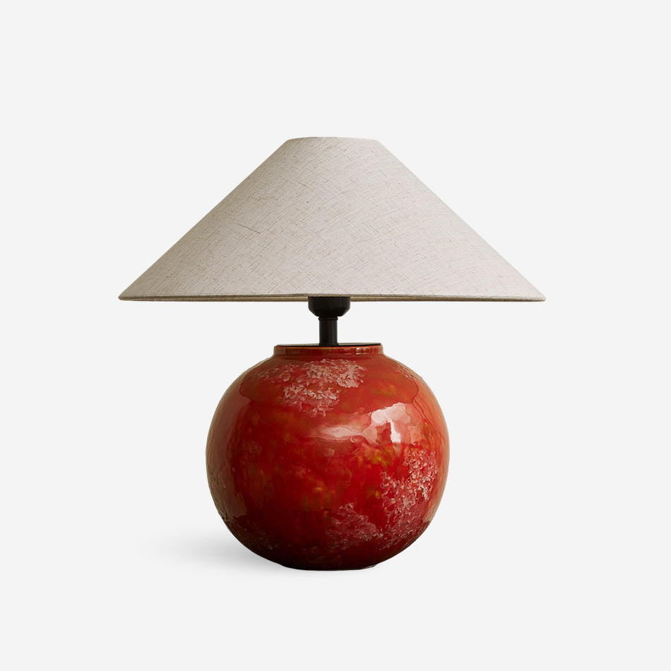 Red Droplet Round Table Lamp - Loonglight