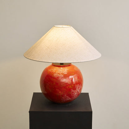 Red Droplet Round Table Lamp - Loonglight