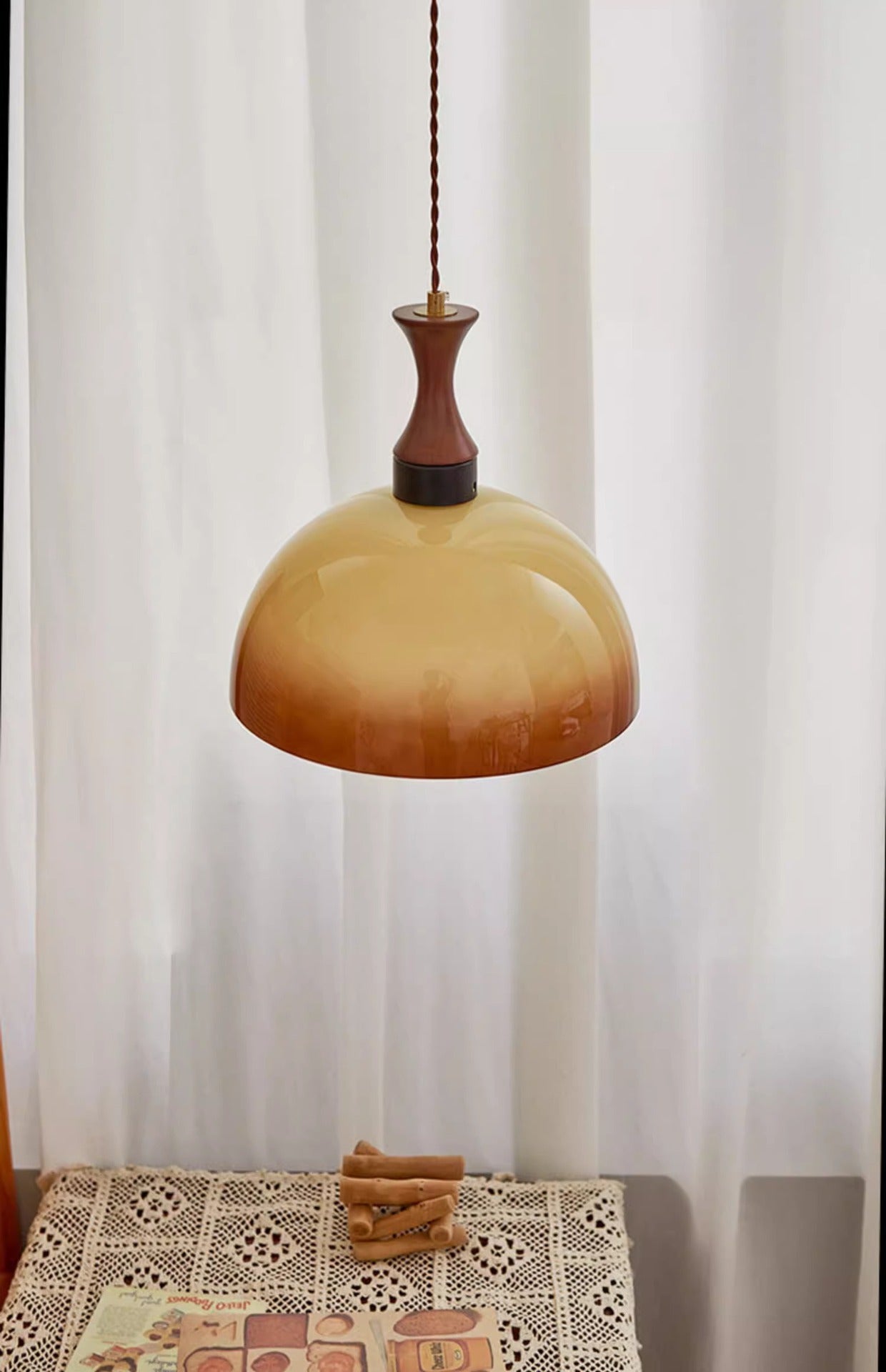 Retro Glass Plug-In Pendant Light - Loonglight