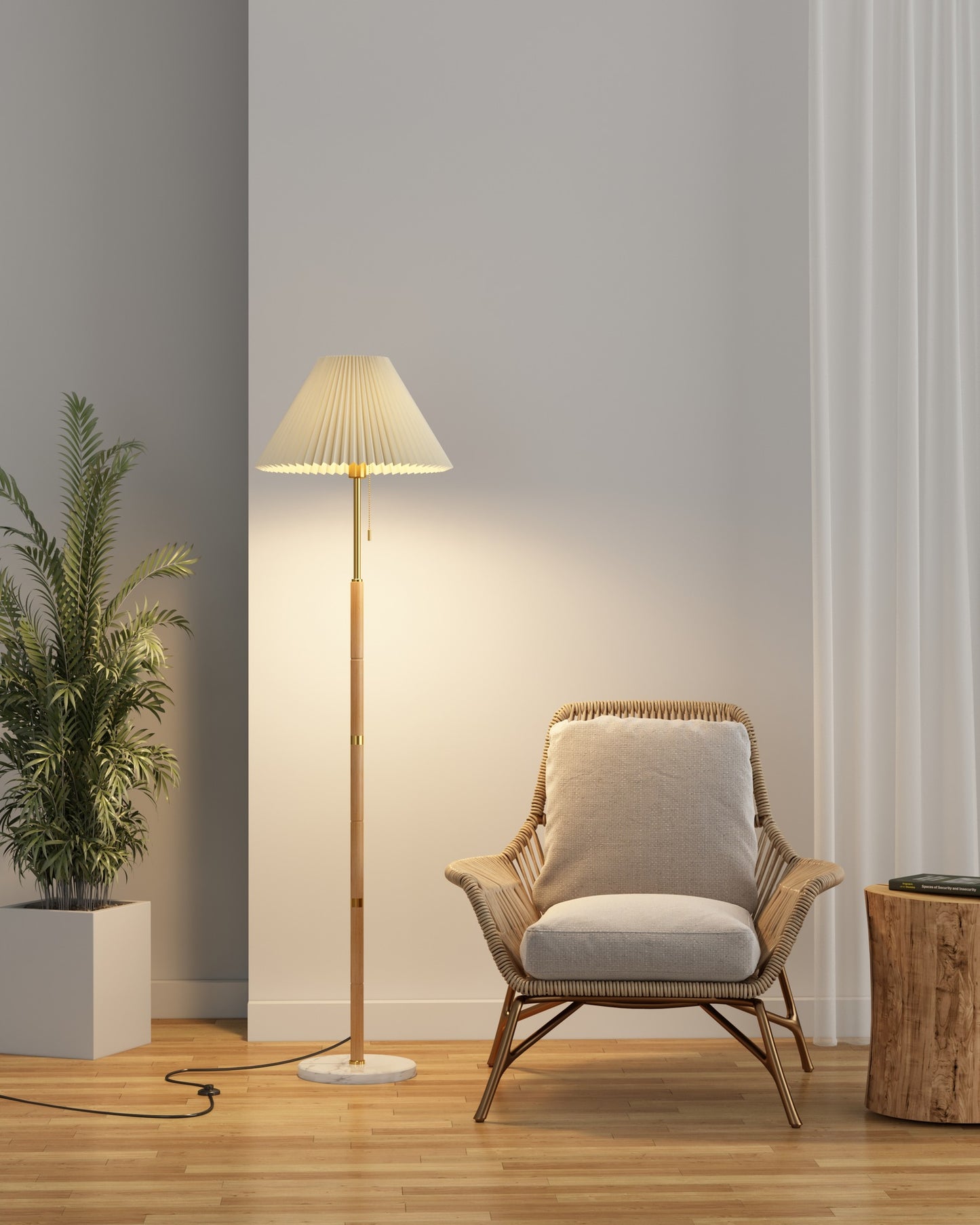 Retro Pleated Floor Lamp - Loonglight